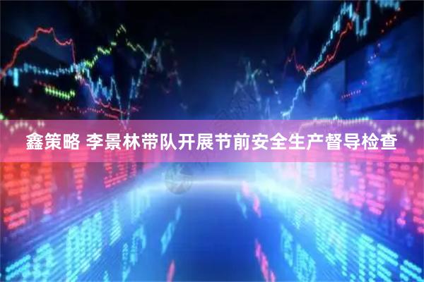 鑫策略 李景林带队开展节前安全生产督导检查
